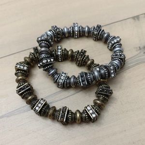 Silver and Gold Stacking Bracelets